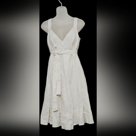 Burberry white linen sleeves dress size 12 - Picture 4 of 13